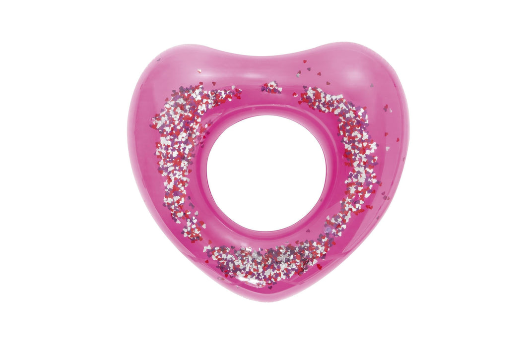 Anello da bagno gonfiabile, rosa con glitter