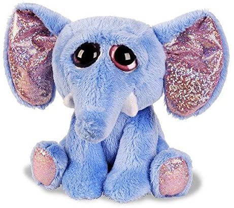 Giocattolo di peluche elefante, scintilla blu e rosa