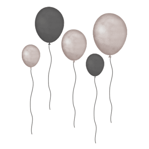 Wallstories - palloncini, grigio / marrone