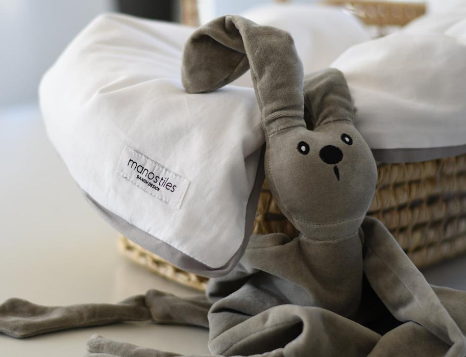 Biancheria da letto per bambini - bianco con bordo grigio