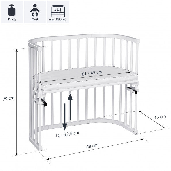 BabyBay Original Co -Sleeper Cohide - White