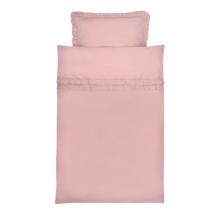 Biancheria da letto per bambini, volant - rosa blush