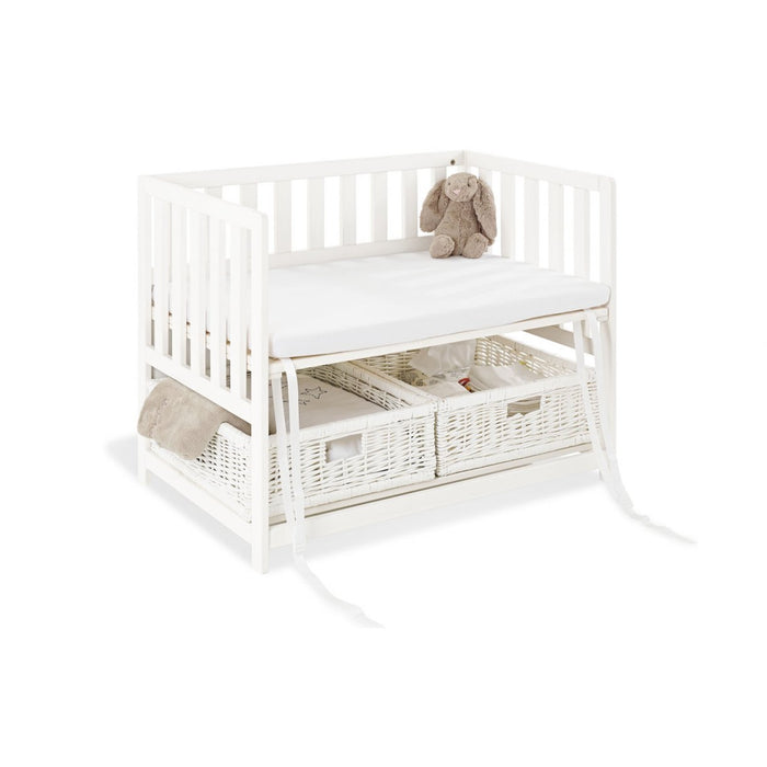 Crib al letto con materasso, Janne - Bianco