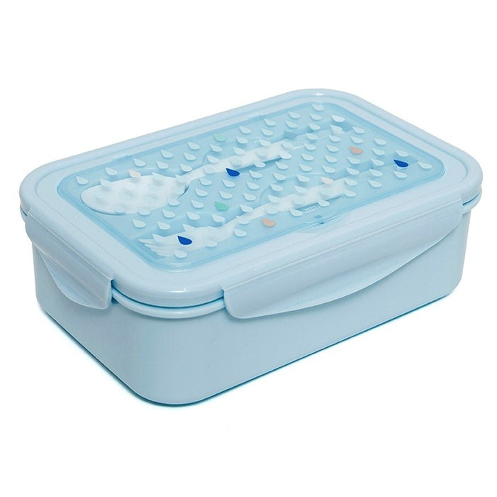 Box da pranzo con posate, blu