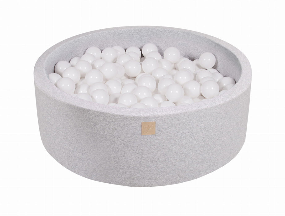 Ball Pit Round 90x30 cm - Grigio chiaro (200 palline)