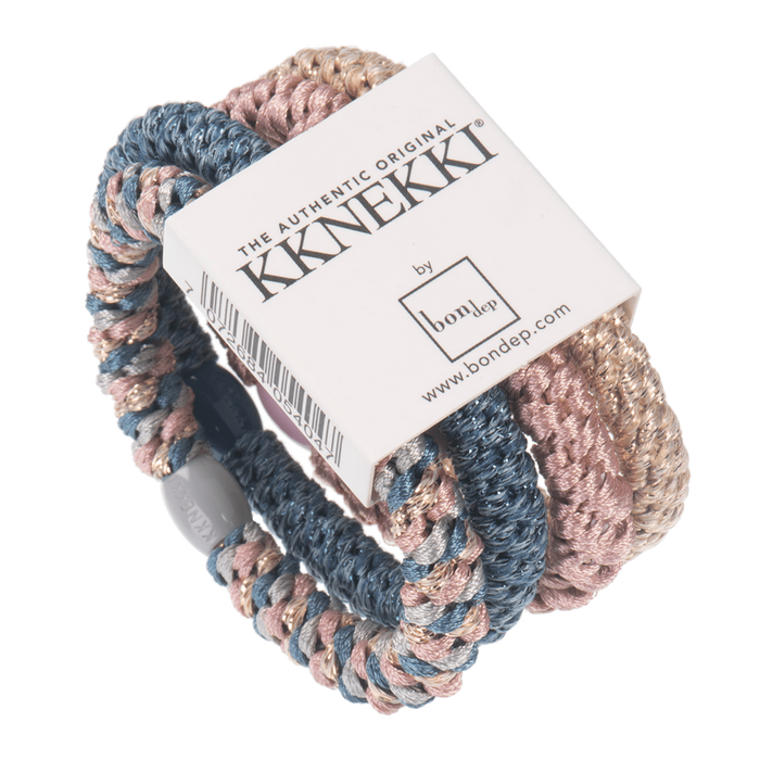 Bon Dep Kknekki Hair Elastic - Blue/Rose/Beige Glitter (4 pezzi)