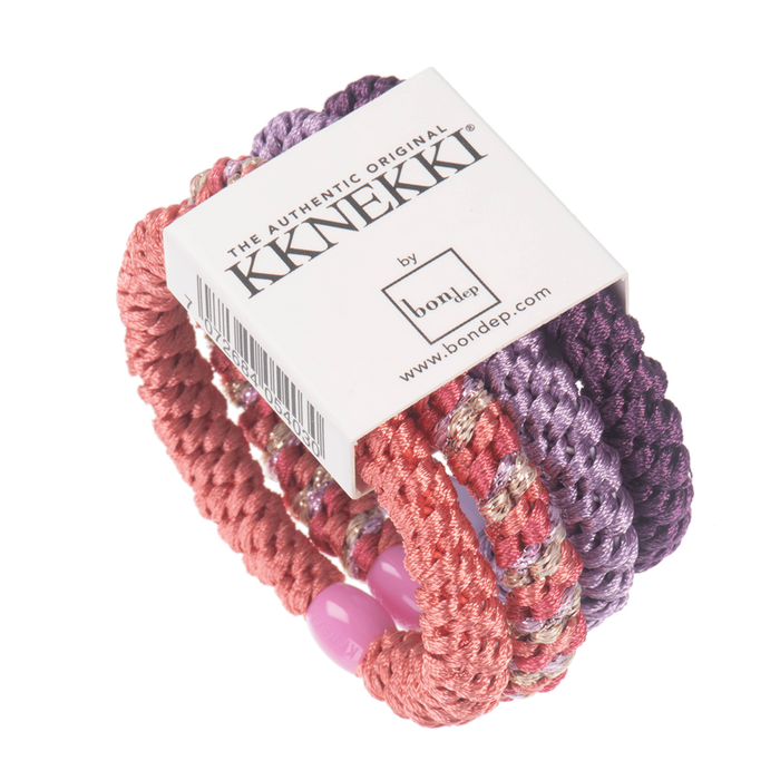 Bon Dep Kknekki Hair Elastic - Purple/Rose (4 pezzi)