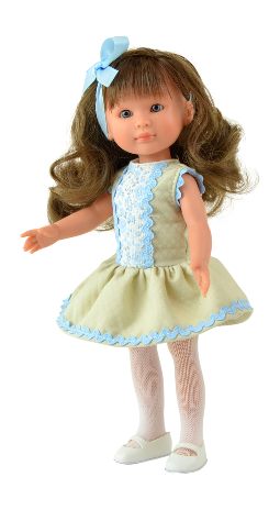 Celia Doll, 30 cm. (Beige con fiori blu)