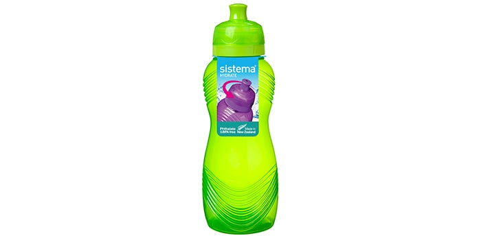 Bere bottiglia con motivo ad onde - verde (600 ml)