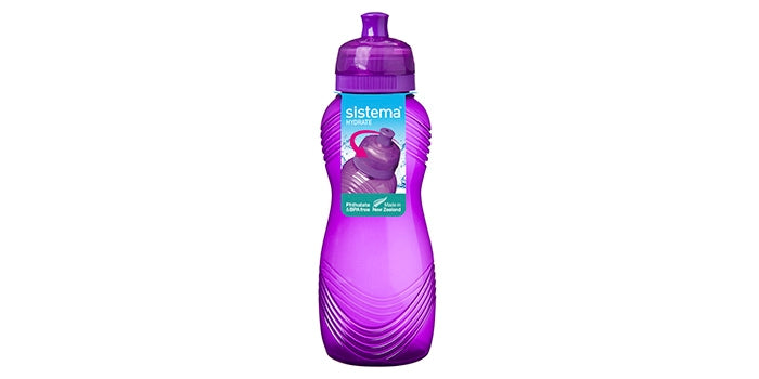 Bere bottiglia con motivo ad onde - viola (600 ml)