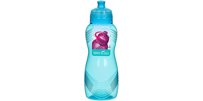 Bere bottiglia con motivo ad onde - azzurro (600 ml)