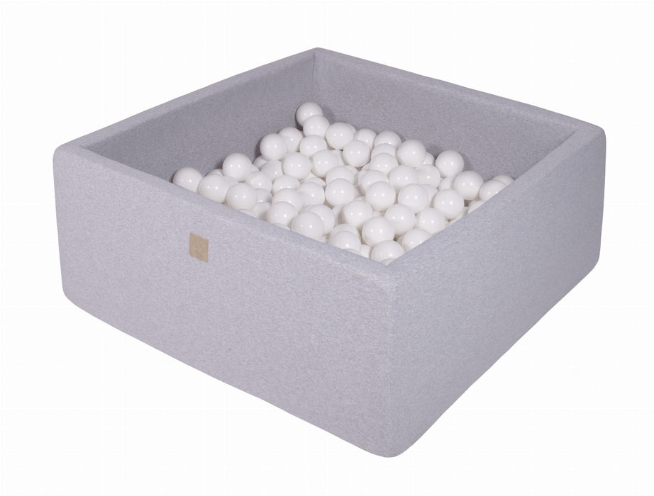 Ball Pool Square 90x90x40 cm - Grigio chiaro (200 palline)