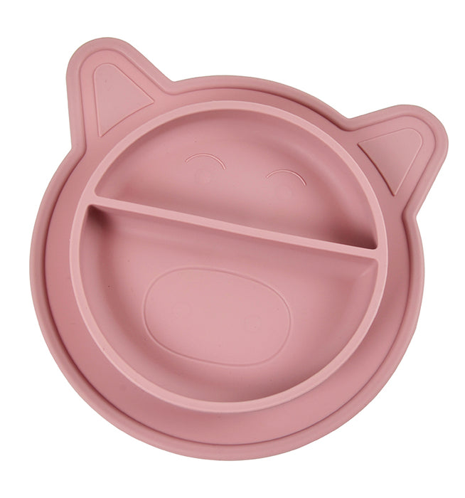 Piatto di silicone, maiale - rosa