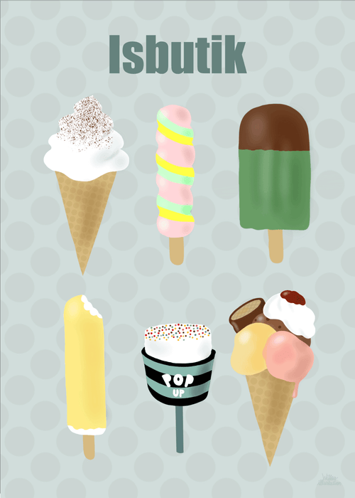 Poster per bambini della gelateria, XS (21x29,7, A4)