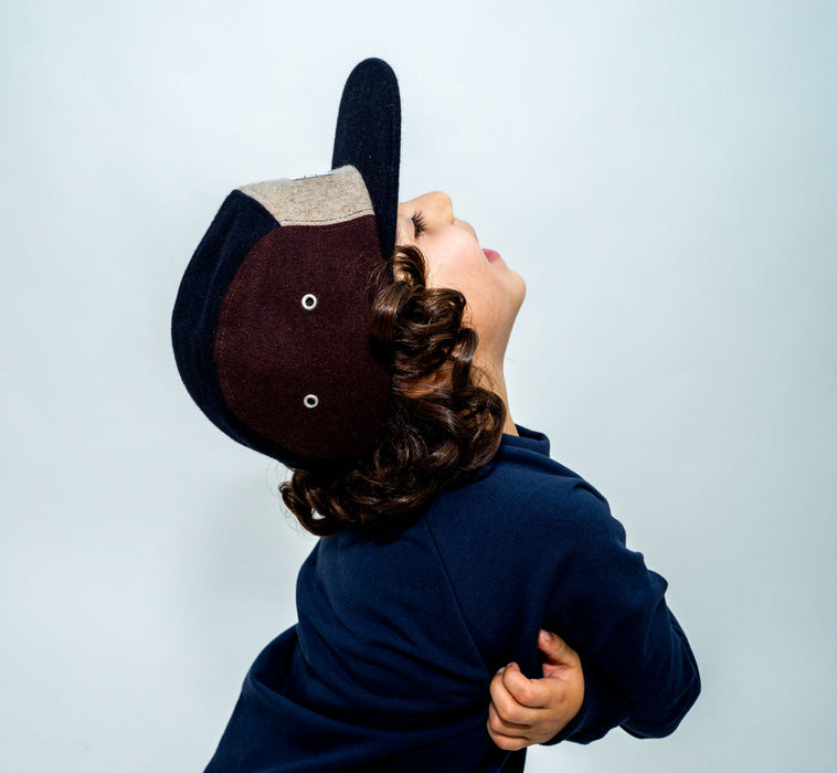 Cap, Block Wool 5-Panel-Brown (taglia XL, 7-14 anni)