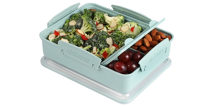 Box per il pranzo con 3 scomparti, verde