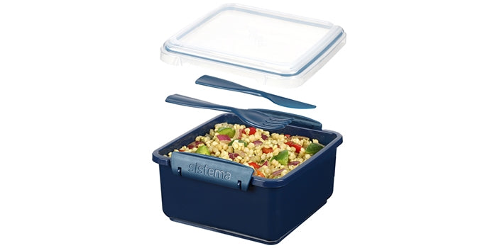 Box per il pranzo incl. posate - blu