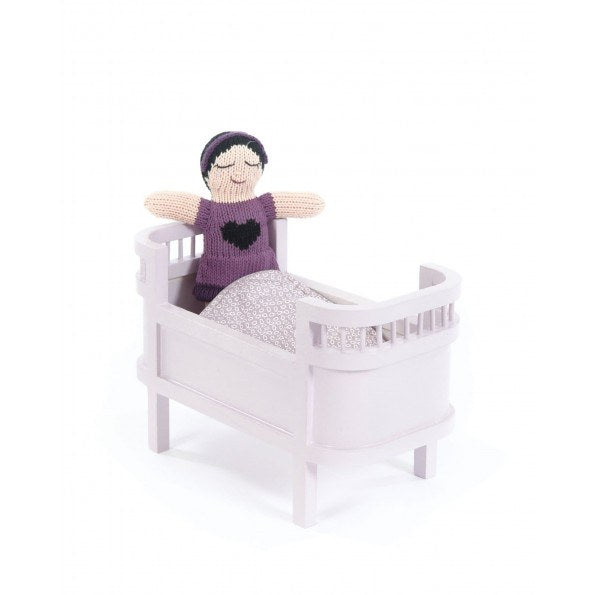 Letto di bambole in miniatura, rosa