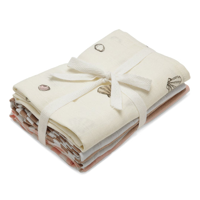 Muslins 3 pk. - Rose di stampa oceanica