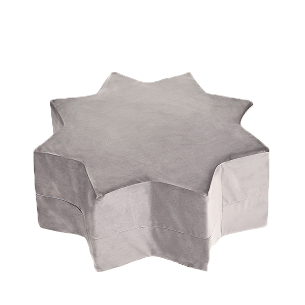 Puff Star - Grey, Velvet (40x30cm)