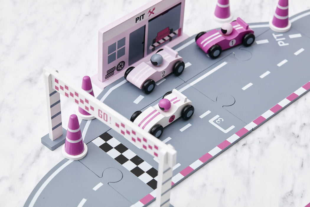 Set di auto da corsa, rosa
