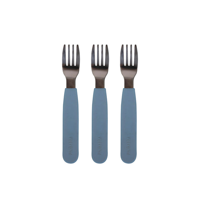 Forks al silicone, 3 pacchetti - blu in polvere