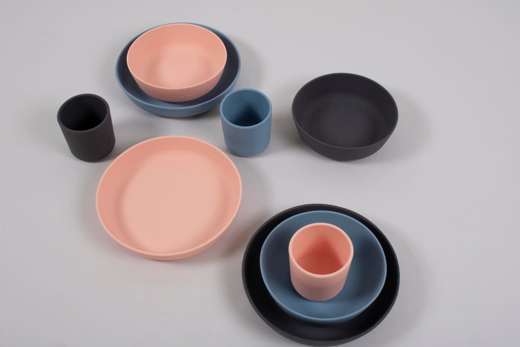 Set da pranzo in silicone - blu in polvere