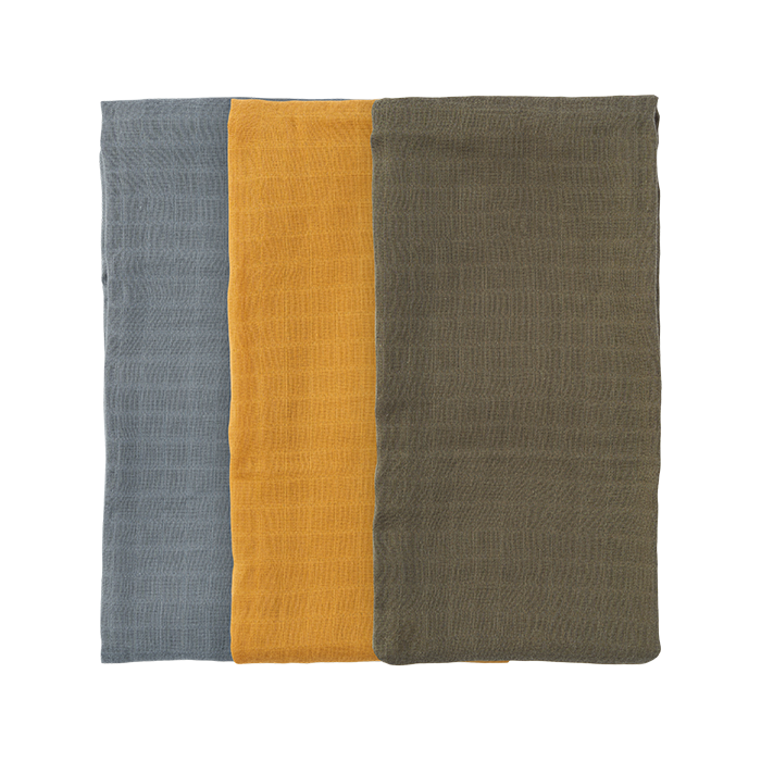 Muslino, 3 pacchetto (Dusty Blue / Army Green / Ocher)