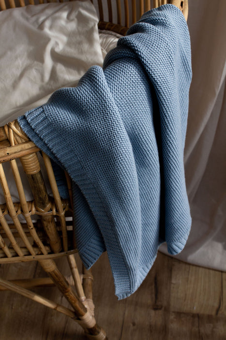 Coperta a maglia - ombra blu