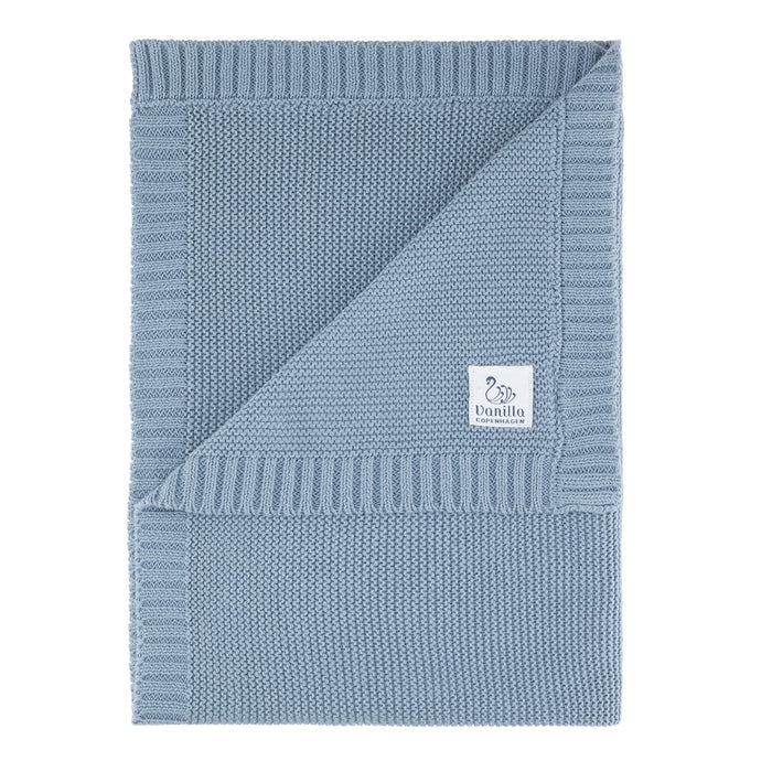 Coperta a maglia - ombra blu