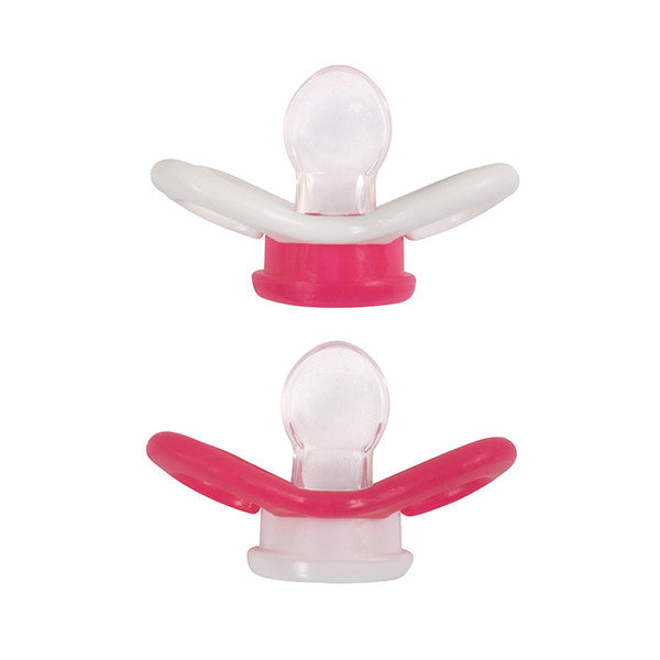 2 pacchetti (silicone) 0-6 mesi, rosa/bianco