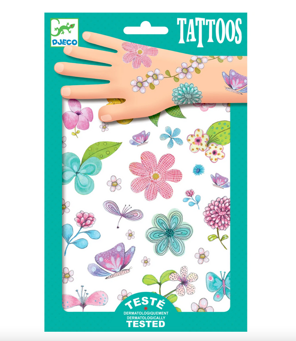 Tatuaggi, fiori - blu