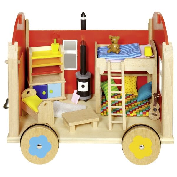 Pull Cart - House bambola con accessori