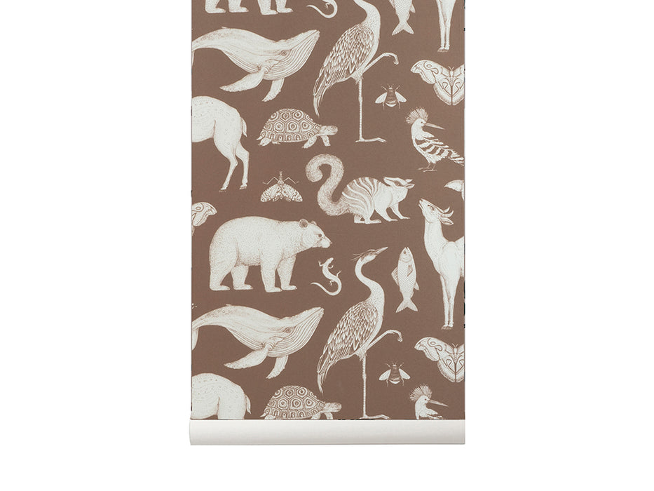 Katie Scott Wallpaper - Animali, Toffee Brown